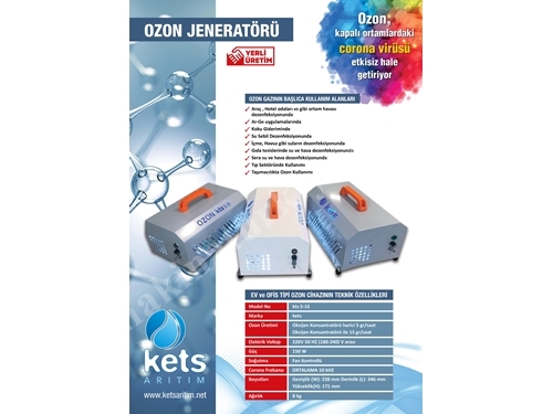 %100 Yerli Ev Ve Ofis Tipi Ozon Jeneratörü 