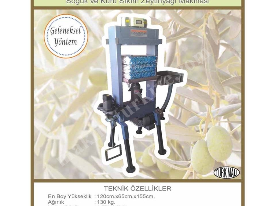 7,5 Kg/Saat Kapasiteli Soğuk Ve Kuru Sıkım Zeytinyağı Makinesi