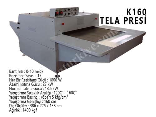 160 Cm Tela Yapıştırma Presi