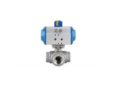 3-Way Pneumatic Stainless Actuated Valve
