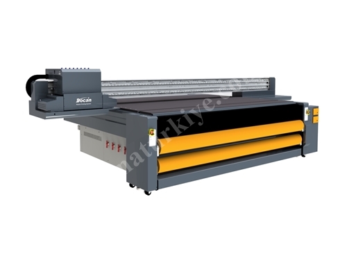 320x205 Cm Flatbed Rulodan Ruloya Uv Baskı Makinesi 
