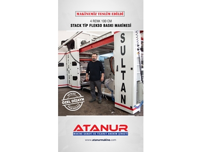 4 Renk 100 Cm Stack Tip Flexo Baskı Makinesi  - 1
