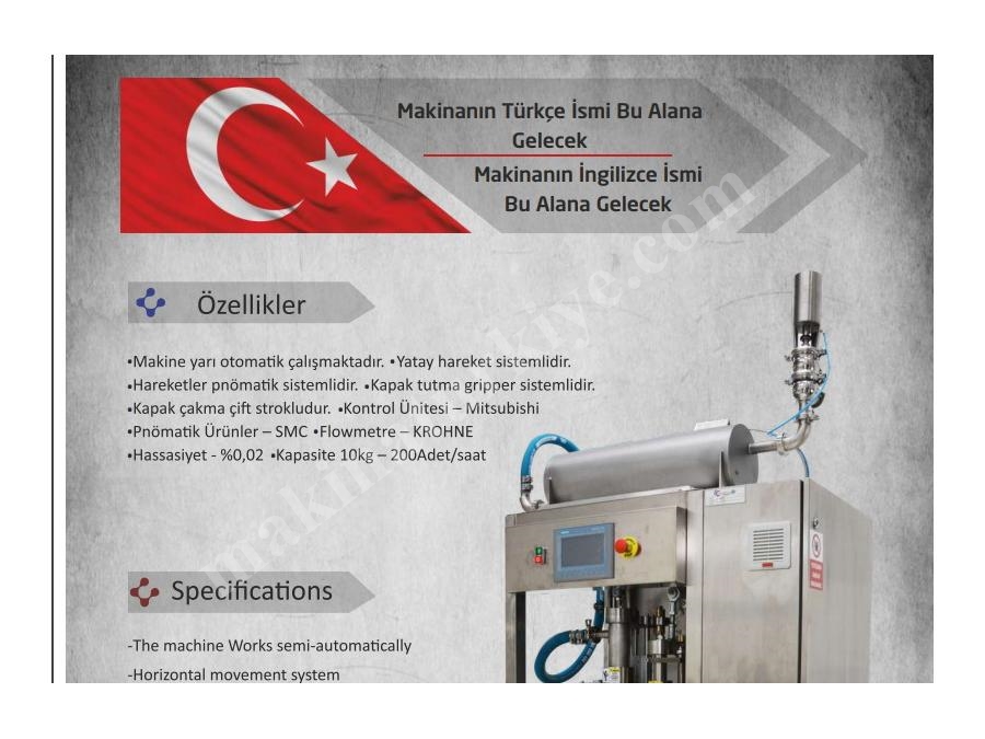 10 Kg 200 Adet/Saat Yarı Otomatik Bag İn Box Sıvı Dolum Makinası