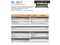 MC 1601-E -16 cm Tek Kafa Eko Solvent Dijital Baskı Makinası