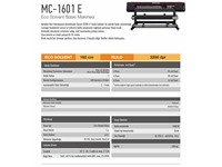 MC 1601-E -16 cm Tek Kafa Eko Solvent Dijital Baskı Makinası - 1