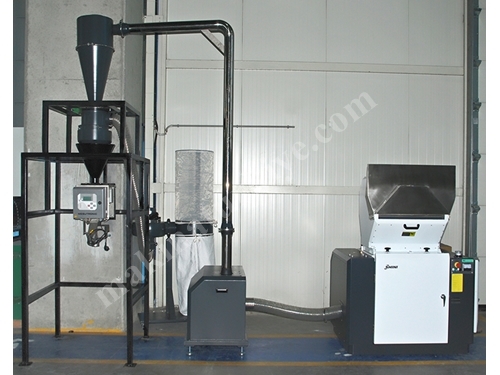 DS 36/43 (2610X920x500 Mm) Ölçülerinde Torbalı Plastik Kırma Makinası Toz Ayırma Sistemi