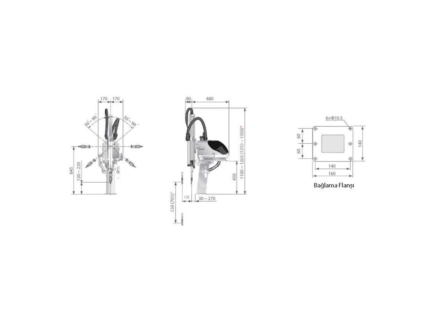 SS 550 (550 Mm) Dikey Eksen Stroku Ürün Alıcılı Robot Makinası