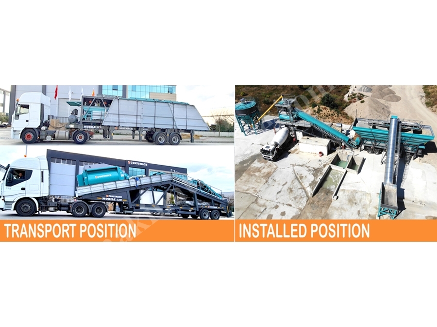 120 M³ / Saat Üretim Kapasitesi Mobil Beton Santrali