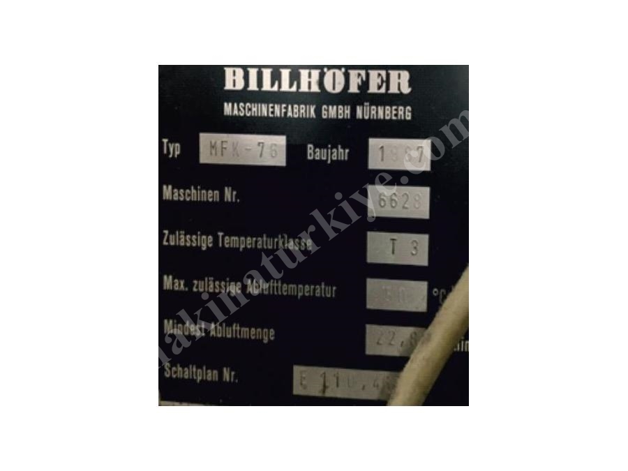 Billhöfer KM 1200 72x102 Selefon Kaplama Makinası
