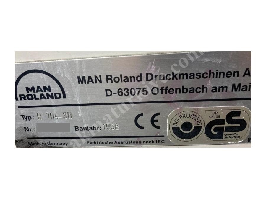 Roland R704 3B 4 Renk Ofset Baskı Makinesi