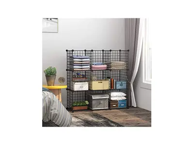 9 Compartment Metal Multi-Purpose Shelf Cabinet Organizer