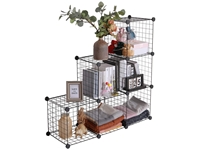6-compartment Portable Multi-Purpose Metal Wire Cabinet Shelf Organizer - 6