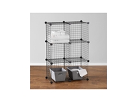 6-compartment Portable Multi-Purpose Metal Wire Cabinet Shelf Organizer - 4