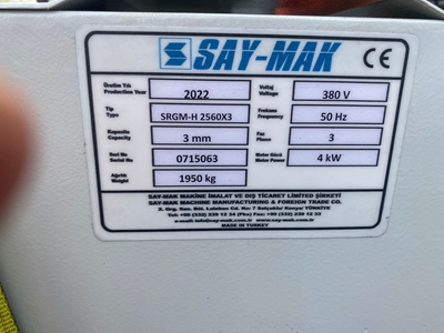 2.5 Mt 3 Mm Srgm-H 2560*3 Saymak Redüktörlü Giyotin Makas  - 5