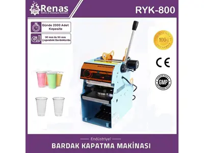 Полуавтоматическая промышленная машина для закупоривания чашек диаметром 90-95 мм
