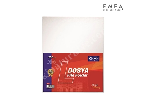1011 L 100'Lü A4 Poşet Dosya 