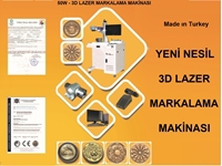 3D 50W Fiber Lazer Markalama Makinesi