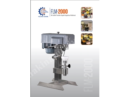 FLM 2000 Two-Headed Tin Lid Sealing Machine 