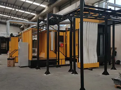 Conception de cabine de peinture en poudre mono cyclone de 5000 x 1420 x 2000 mm
