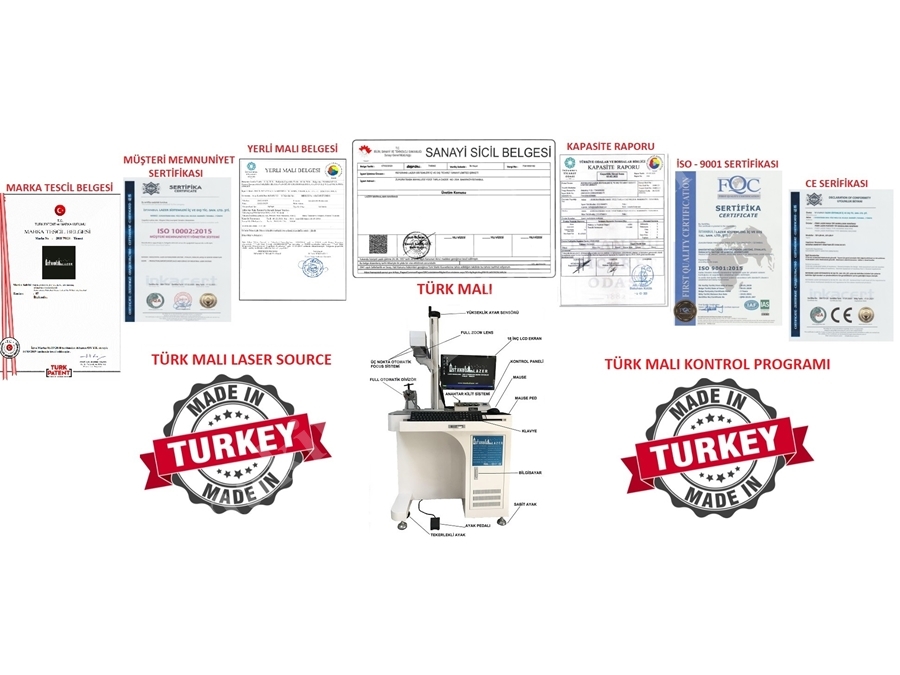 30W Türk Malı Belgeli Fiber Lazer Markalama Makinası-Kampanya