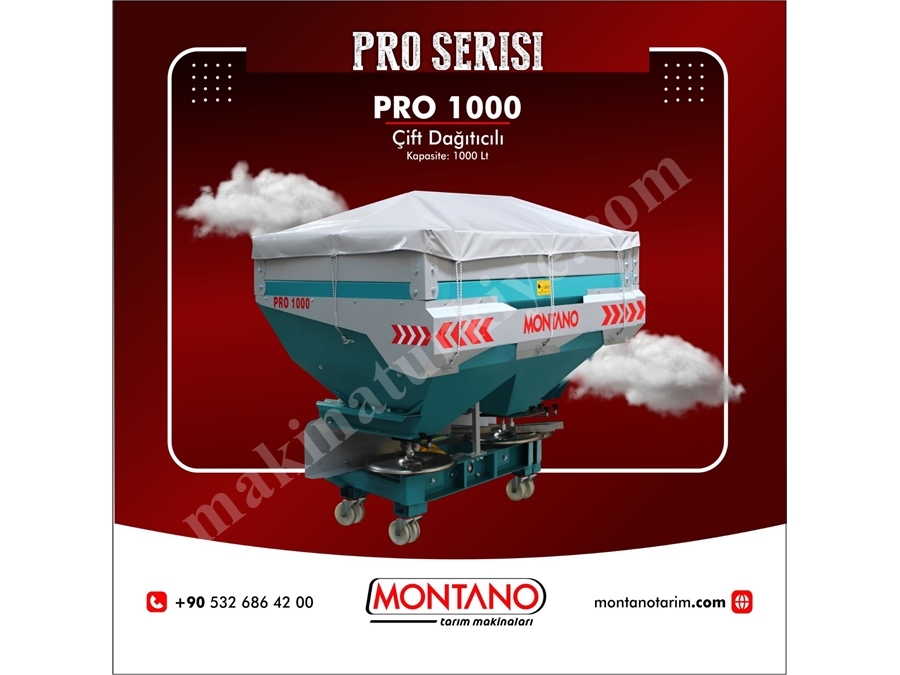 PRO 1000 Çift Diskli Gübre Serpme Makinası