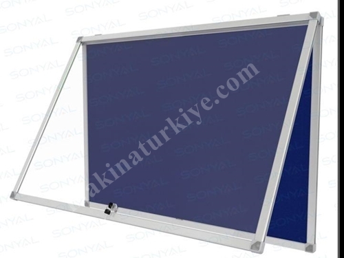 Gönye Çerçeve Yukarı Açılır Kapak 90X120 Mantar Pano 
