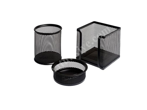 3'Lü Set Metal Siyah Masaüstü Kalemlik