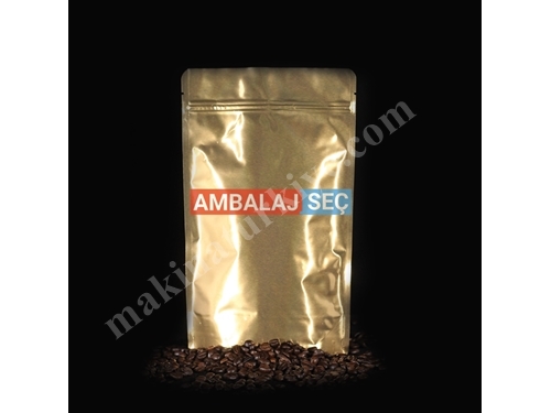 Ambalaj Seç Parlak Altın Baskısız Doypack Paketi