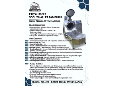 300 Litre Dikey Soğutmalı Kaşıklı Et Soslama Tamburu