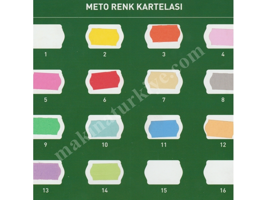 8 Numara Meto Etiket