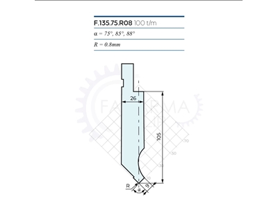 F.135.75.R08 Press Brake Upper Die - 0