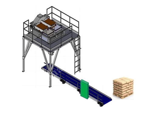 Konveyör Beslemeli Çuval Dolum Makinası - Çift Kefeli / 10kg - 50kg