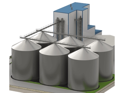 Helixon 007 Galvanized Coated Plastic Raw Material Silo - 0