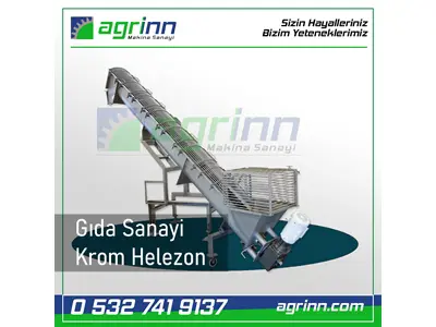 Agrinn Machine Food Compatible Stainless Chrome Conveyor Helix