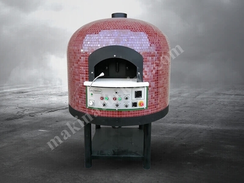 100x100 Cm Rotating Base Gas Pizza Oven