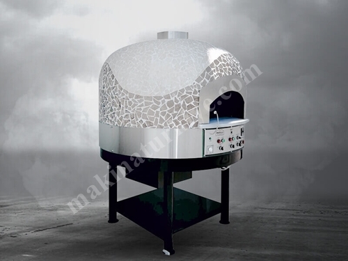 100x100 Cm Rotating Base Gas Pizza Oven