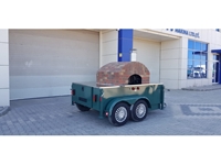 Four à pizza mobile en bois de 120x120 cm - 1
