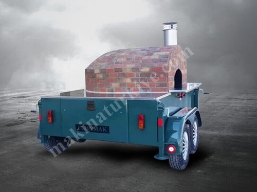 Four à pizza mobile en bois de 120x120 cm