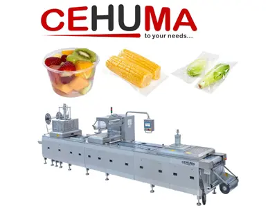 High Quality Thermoform Vacuum / Map Packaging Machine For Fresh Cut Fruits / Vegetables / Salad