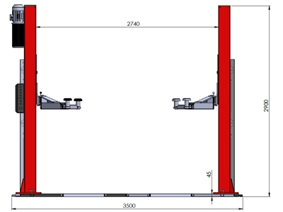 4 Ton Şaseli Elektrohidrolik 2 Sütunlu Oto Lift - 2