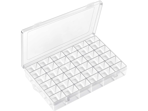 36 Grids Transparent Plastic Organizer With Adjustable Dividers