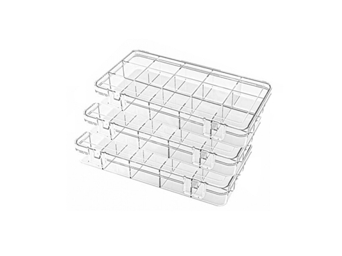 15 секционный прозрачный пластиковый органайзер с регулируемыми перегородками