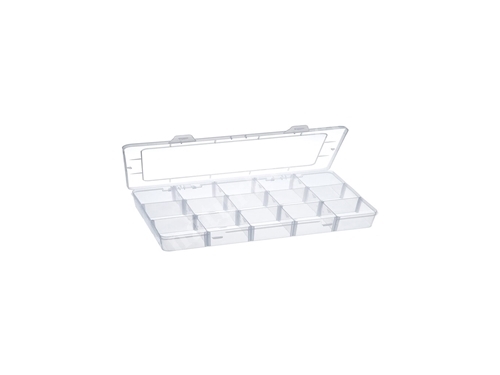 15 секционный прозрачный пластиковый органайзер с регулируемыми перегородками