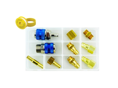 13 Pieces Compressor With 15 Meters Coiled Spiral And Quick Connect Hose Fittings - 1