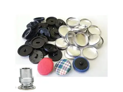 1 Pc Mould Set And 1000 Set Aluminum Round Fabric Covered Cloth Button With Plastic Black Back