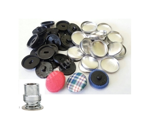 1 Pc Mould Set And 1000 Set Aluminum Round Fabric Covered Cloth Button With Plastic Black Back