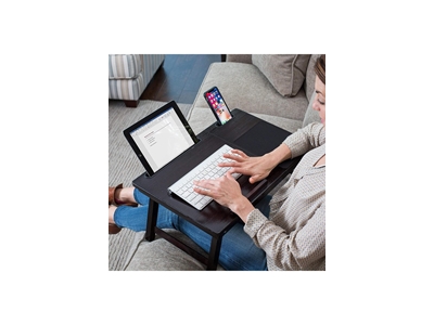 Adjustable Tilt Foldable Wooden Portable Tablet Laptop Table - 2