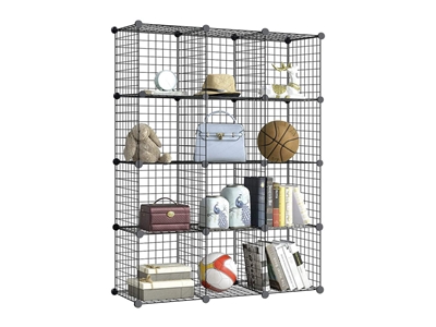 Metal Wire Portable Multi-Purpose File Rack with 12 Grid Compartments
 - 2