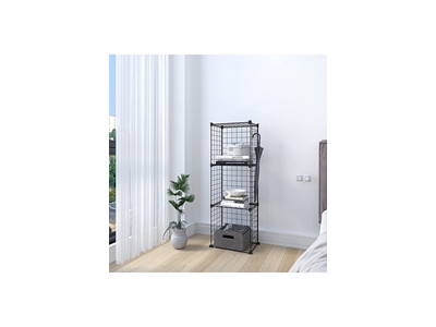 3 Grid Compartment Metal Wire Portable Modular Multi-Purpose Organizer Rack - 3