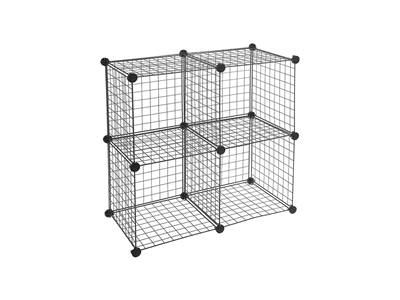 Étagère organisateur modulaire portable en fil métallique avec 4 compartiments - 2